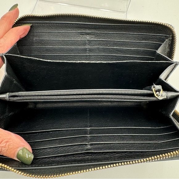 YSL-Authentic-Black Lambskin Long Wallet Zippy - Vintage - Picture 14 of 14